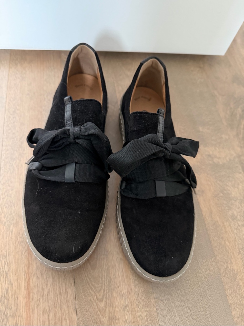 Gabor Black Suede Lace-Up Platform Sneakers - Women